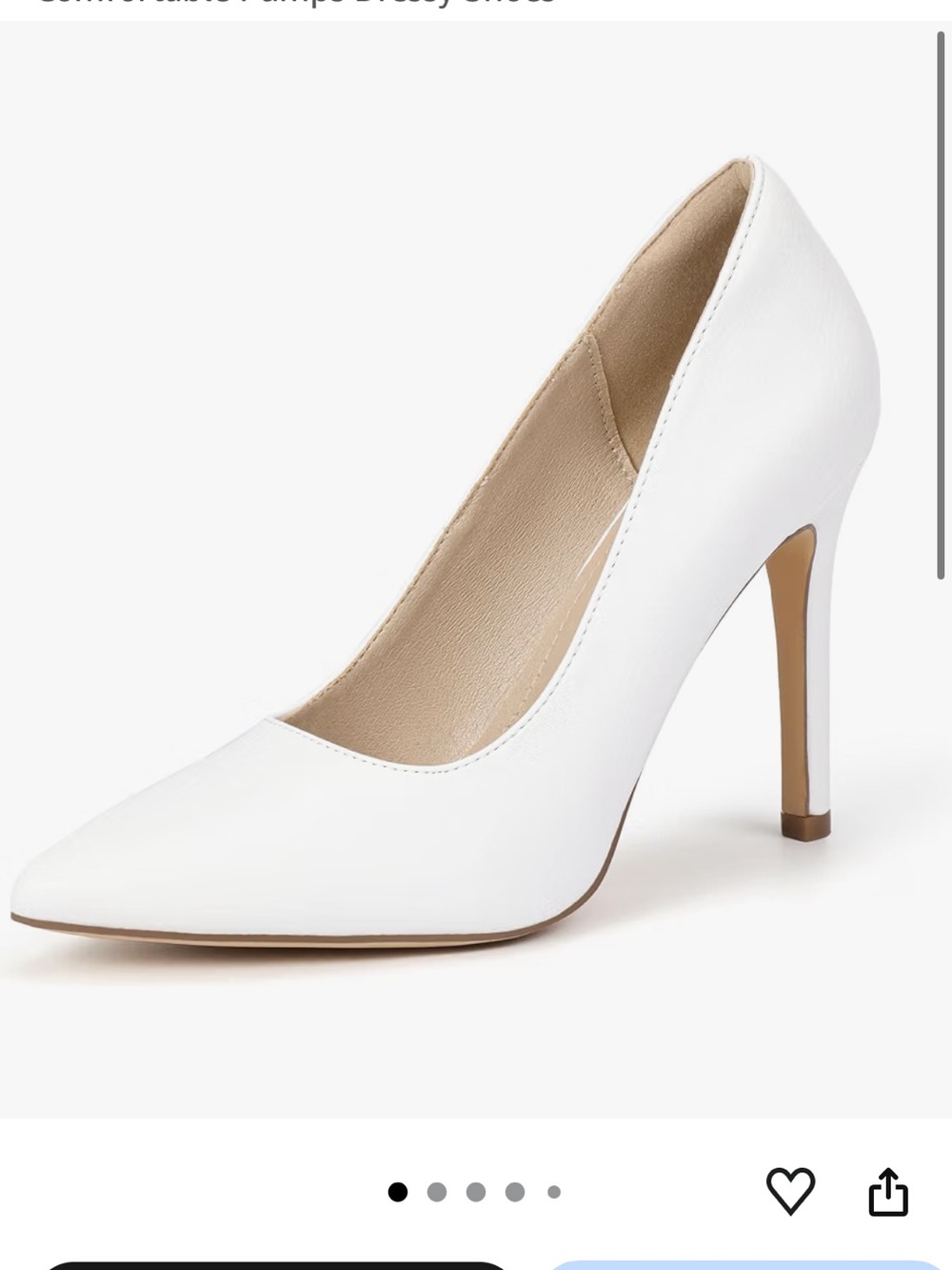 White Pointed Toe Stiletto Pumps - Women